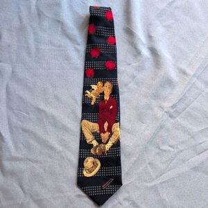 Vtg Silk Norman Rockwell The Saturday Evening Post Cupid Theme Blue and Red Tie